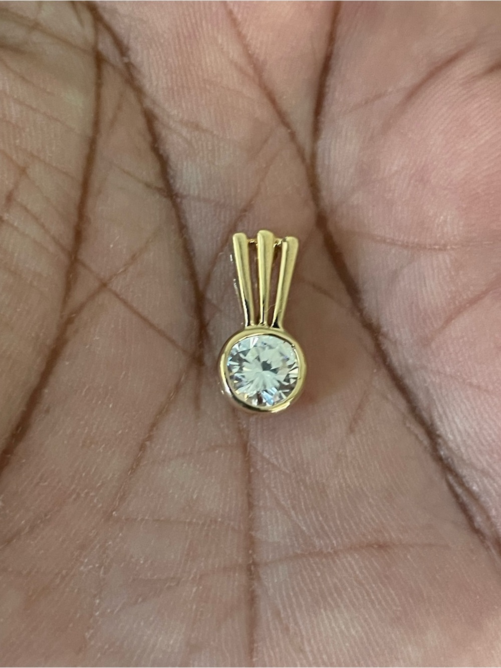 Real! 14kt Gold Cz Pendant